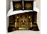 Abakuhaus Copripiumino Gotico, Candele Da Altare Pentagramma, Antiacaro, Adatto A Chi Soffre Di Allergie, Con Federe, 155 Cm X 220 Cm - 80 X 80 Cm, Marrone