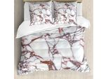 Abakuhaus Copripiumino In Marmo, Marble Grunge Stone, Antiacaro E Anallergico, Con Federe, 155 Cm X 220 Cm - 80 X 80 Cm, Beige Marrone
