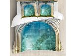 Abakuhaus Copripiumino Mystiker, Fiabe Porta Stelle, Antiacaro, Adatto A Chi Soffre Di Allergie, Con Federe, 155 Cm X 220 Cm - 80 X 80 Cm, Blu Beige