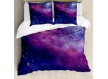 Abakuhaus Copripiumino Space, Galaxy Nebula Star, Antiacaro, Adatto A Chi Soffre Di Allergie, Con Federe, 200 Cm X 200 Cm - 80 X 80 Cm, Viola-Blu