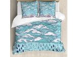 Abakuhaus Copripiumino Autunnale, Pioggia E Ombrelli Autunno, Antiacaro Adatto A Chi Soffre Di Allergie Con Federe, 155 Cm X 220 Cm - 80 X 80 Cm, Blu Lilla
