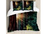 Abakuhaus Nationalparks Copripiumino, Nevada Morning Sun, Antiacaro, Adatto A Chi Soffre Di Allergie, Con Federe, 200 Cm X 200 Cm - 80 X 80 Cm, Verde Marrone