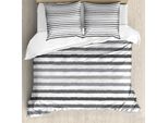 Abakuhaus Copripiumino A Righe, Grigio E Bianco Grunge, Antiacaro, Adatto A Chi Soffre Di Allergie, Con Federe, 155 Cm X 220 Cm - 80 X 80 Cm, Bianco Grigio