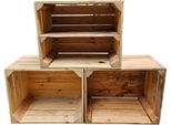 Holzkisten Vintage 3Er Set 50 X 40 X 30Cm Mit Regal Lang Verbaut