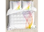 Abakuhaus Copripiumino Astratto, Arcobaleno Ondulato, Antiacaro, Adatto A Chi Soffre Di Allergie, Con Federe, 200 Cm X 200 Cm - 80 X 80 Cm, Multicolore