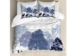 Abakuhaus Copripiumino Elch, Grigio Wild Forest Animals, Antiacaro, Adatto A Chi Soffre Di Allergie, Con Federe, 155 Cm X 220 Cm - 80 X 80 Cm, Nero Bianco Grigio