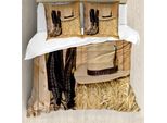 Abakuhaus Copripiumino Western, Texas Snake Cowboy, Antiacaro, Adatto A Chi Soffre Di Allergie, Con Federe, 200 Cm X 200 Cm - 80 X 80 Cm, Crema Marrone