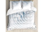 Abakuhaus Copripiumino Geometrico, Digitale Futuristico, Antiacaro, Adatto A Chi Soffre Di Allergie, Con Federe, 200 Cm X 200 Cm - 80 X 80 Cm, Azzurro