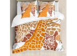 Abakuhaus Copripiumino Giraffa, Animali Selvatici In Africa, Antiacaro, Adatto A Chi Soffre Di Allergie, Con Federe, 155 Cm X 220 Cm - 80 X 80 Cm, Arancione Bianco Marrone