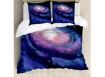 Abakuhaus Galaxis Copripiumino, Nebulosa Nello Spazio, Antiacaro Adatto A Chi Soffre Di Allergie Con Federe, 200 Cm X 200 Cm - 80 X 80 Cm, Blu Malva