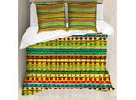 Abakuhaus Copripiumino A Righe, Joyful Geometrico Astratto, Antiacaro, Adatto A Chi Soffre Di Allergie, Con Federe, 155 Cm X 220 Cm - 80 X 80 Cm, Multicolore