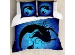 Abakuhaus Copripiumino Sirena, Aquatic Girl Mermaid, Antiacaro, Adatto A Chi Soffre Di Allergie, Con Federe, 155 Cm X 220 Cm - 80 X 80 Cm, Viola Nero