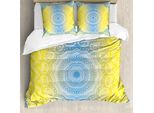 Abakuhaus Copripiumino Blu E Giallo, Hippie Ombre, Antiacaro, Adatto A Chi Soffre Di Allergie, Con Federe, 155 Cm X 220 Cm - 80 X 80 Cm, Blu Giallo