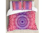 Abakuhaus Copripiumino Rosa E Lilla, Myriad Realms, Antiacaro, Adatto A Chi Soffre Di Allergie, Con Federe, 200 Cm X 200 Cm - 80 X 80 Cm, Viola-Rosa