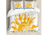 Abakuhaus Copripiumino Moderno, Sun And Fire Wie Beams, Antiacaro, Adatto A Chi Soffre Di Allergie, Con Federe, 200 Cm X 200 Cm - 80 X 80 Cm, Giallo E Blu