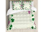 Abakuhaus Copripiumino Naturale, Vigneto E Frutteto, Antiacaro, Adatto A Chi Soffre Di Allergie, Con Federe, 155 Cm X 220 Cm - 80 X 80 Cm, Rosa, Lilla, Verde