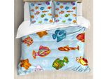 Abakuhaus Copripiumino Ocean, Navy Nautical Leben Meer, Antiacaro, Adatto A Chi Soffre Di Allergie, Con Federe, 200 Cm X 200 Cm - 80 X 80 Cm, Multicolore