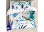 Abakuhaus Copripiumino Tropicale, Acquerello Parrot Palm, Antiacaro, Adatto A Chi Soffre Di Allergie, Con Federe, 155 Cm X 220 Cm - 80 X 80 Cm, Multicolore