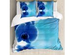 Abakuhaus Set Copripiumino Per Letto Matrimoniale, Motivo Floreale Orchidea, Antiacaro, Adatto A Chi Soffre Di Allergie, Con Federe, Blu Violetto, Bianco E Acquamarina