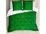 Abakuhaus Copripiumino Verde, Motivo Foglie Vector, Antiacaro, Adatto A Chi Soffre Di Allergie, Con Federe, 155 Cm X 220 Cm - 80 X 80 Cm, Verde Bosco