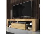 Mobile Tv Selsey Bianko Mobile Tv Basso In Legno Di Quercia Lancaster Con Illuminazione Led In Piedi 140 Cm