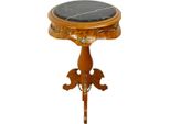 Casa Padrino Tavolino Barocco In Mogano Marrone Chiaro Con Piano In Marmo 70 X 41 Cm - Mobili Da Tavola Barocchi