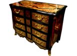 Casa Padrino Cassettone Barocco Boulle Nero / Oro / Rosso 112 Cm - Mobile Credenza