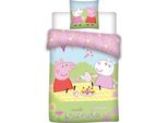 Biancheria Da Letto Per Bambini Peppa Wutz & Luzie Locke Picnic, Piumino 100X135 + Cuscino 40X60 Cm, 100% Cotone