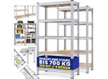 Monzana® 2X Scaffale Alta Portata Metallo 5 Ripiani Mdf 170X75X30 350Kg Scaffali Officina Magazzino Garage Scaffalatura