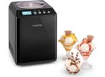 Klarstein Vanilla Sky Family - Eismaschine, Eisbereiter, Speiseeismaschine, Kühlhaltefunktion, LED-Display, Timer, Edelstahl, einfache Reinigung, 250 Watt, 2,5 Liter Fassungsvermögen, Schwarz