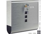 Monzana® Cassetta Postale Da Esterno 31X10X34 Cm 2 Chiavi Targhetta Nome Cassette Lettere Box Posta Da Muro Post Box Buca Portalettere Portagiornale