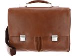 Leonhard Heyden Pelle Cartella Borsa Da Ufficio Con Scomparto Per Laptop Chicago Briefcase 2 Compartments Brown Marrone