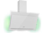 Klarstein Dunstabzugshaube Kopffrei, Abzugshaube, Dunstabzugshaube mit Aktivkohlefilter, Abluft Dunstabzugshaube, Aluminium-Fettfilter, Leiser Umluftbetrieb, 550 m³/h, 65 Watt, LED, 90 cm, Weiß