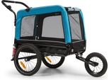 Klarfit Fahrradanhänger für Hunde, 2-in-1 Hunde Fahrradanhänger & Hundebuggy, Hunde-Fahrradanhänger Klappbar, Fahrradanhänger Hund, Hundeanhänger mit Flagge, Reflektoren & Leine, für Hunde bis 40kg