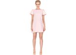 Abito Elegante Con Stampa Floreale E Maniche A Sbuffo Mini Abito; Rosa Cipria/S/36