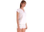 Camicia Lunga Da Donna Tunica T-Shirt Estiva Con Scollo A V; Bianco/S/M 36/38