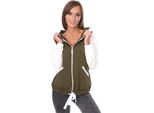Giacca Cardigan Con Cappuccio 2 Colori; Khaki/S/M 36/38