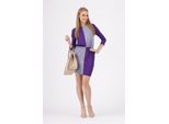 Abito Da Donna Modello Tunica Mini Abito A 2 Colori; Viola/Grigio/S/M 36/38