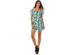 Tuta Da Donna Off-Shoulder Playsuit Senza Spalle, Verde/L/Xl