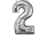 Amscan® 3195601 Palloncino In Foil Xl Numero 2 - Argento