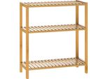 Casaria Scaffale Scarpiera In Bambù 3 Ripiani 66X58X26Cm Mobile Bagno In Legno Scarpe Salvaspazio