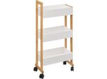5 Five Simply Smart - Carrello Di Servizio A 3 Livelli Su Rotelle "NaturéO"" Bambù Bianco"