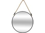 Spiegel "Seil"" Schwarz - Metall D 38 Cm - Atmosphera Interior Designer"