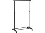 5Five Simply Smart Ausziehbarer KleiderstäNder Pan Mit Rollen, Metall, Pp-Kunststoff, Schwarz, 160 Cm, 138925