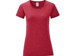 T-Shirt Fruit Of The Loom Iconic Da Donna, Manica Corta PC3400 (2XL) (Rosso Melange)