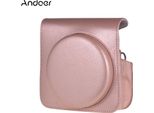 Andoer Custodia Protettiva In Pelle Pu Con Cinghia Regolabile Per La Fotocamera Istantanea Fujifilm Instax Square SQ6 Rosa