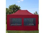 Toolport 3X4,5M Gazebo Pieghevole Con Laterali (Finestre Panoramiche), Premium Acciaio, Rosso