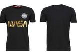Maglietta Alpha Industries Nasa Reflective Uomo Nero - 2XL