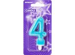 Amscan 9900765 - Candela Numero 4, Altezza 7,6 Cm, Candela Per Torta, Candela Per Torta, Compleanno, Decorazione