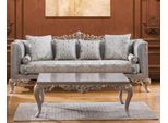 Casa Padrino Tavolino Barocco Argento/Oro 124 X 95 X H. 48 Cm - Nobile Tavolino Da Salotto In Stile Barocco - Mobili Barocchi